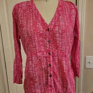 Fresh Produce Pink Pattern Tunic Top M/L